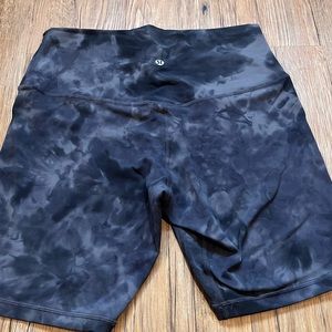 Black and grey marble Lululemon aline biker shorts